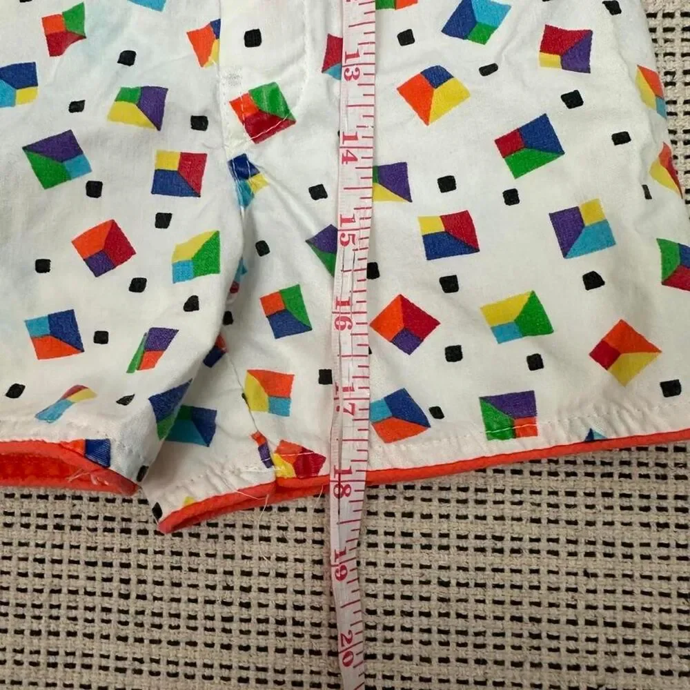 Vintage 90’s Oshkosh Rare Shortalls Geometric Shapes Kids 3T Overalls